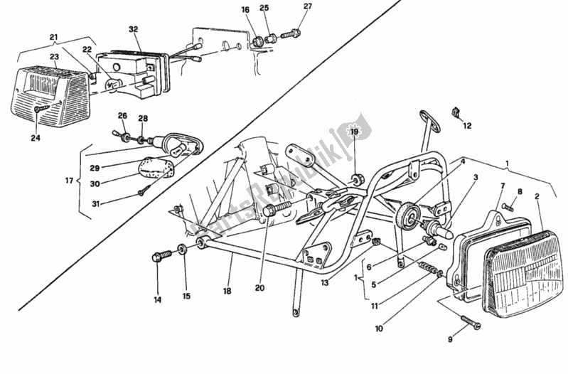 Alle onderdelen voor de Koplamp van de Ducati Supersport 750 SS 1992